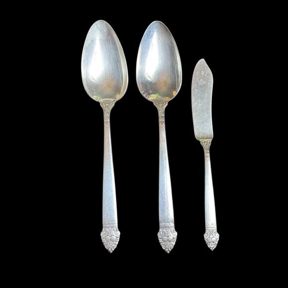 Oneida Silver-plated King Cedric Fruit pattern service for 4 and serving peace's - Picture 6 of 13